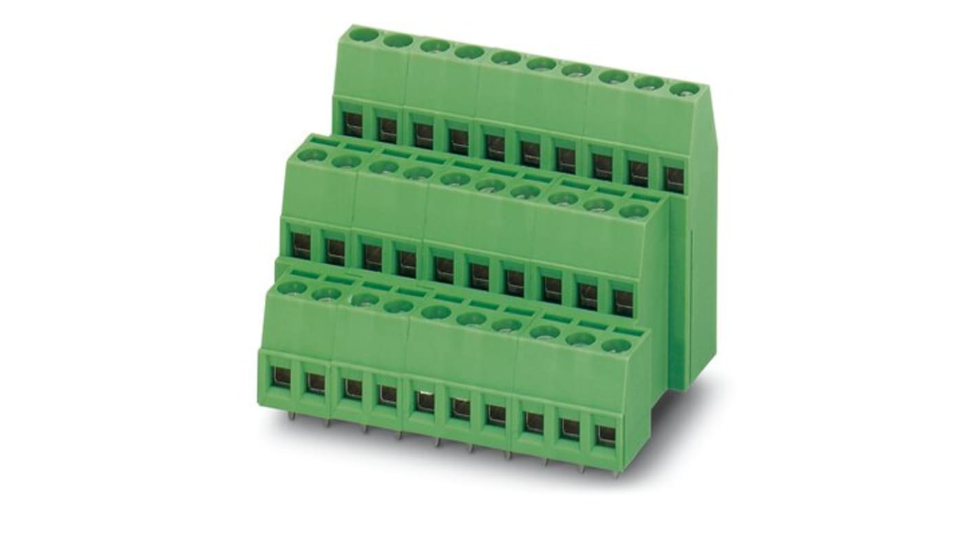 Phoenix Contact 5/ 3-5, 08, MK3DS 1 Series PCB Terminal Block, 27-Contact, 6.35mm Pitch, Solder Mount, 3-Row, Screw