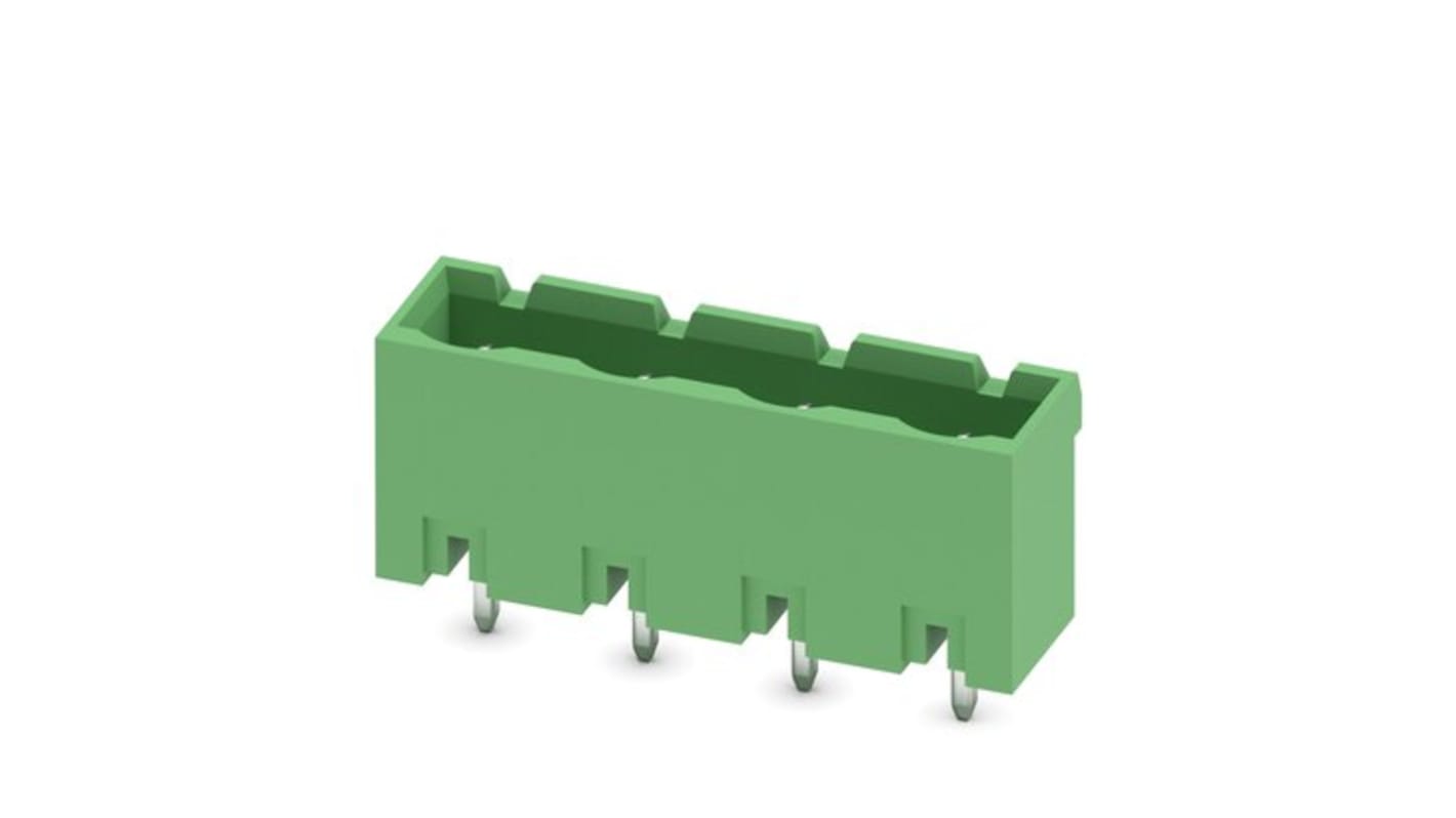 Phoenix Contact 5/ 4-G, GMSTBVA 2 Series Straight Solder Mount PCB Header, 4 Contact(s), 7.5mm Pitch, 1 Row(s), Shrouded