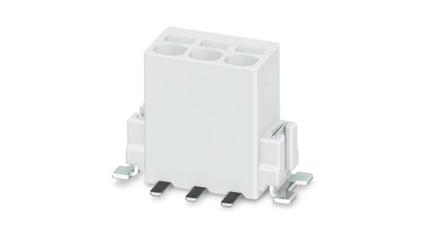 Phoenix Contact 5-V SMD WH R44, 5/ 4-2, PTSM 0 Series PCB Terminal Block, 4-Contact, 2.5mm Pitch, Solder Mount, 1-Row,