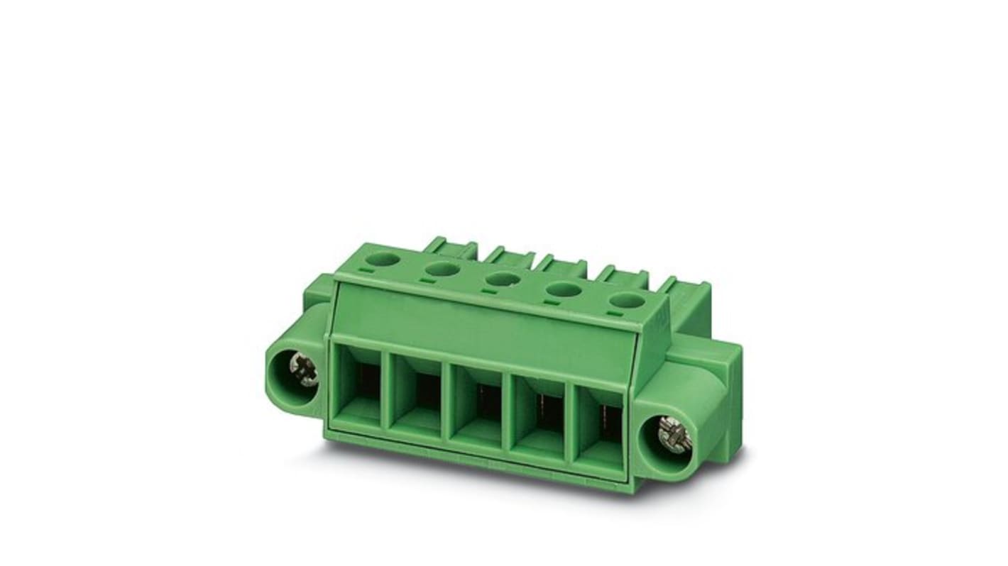 Phoenix Contact 7.62mm Pitch 6 Way Pluggable Terminal Block, Plug, Solder Mount, Screw Termination