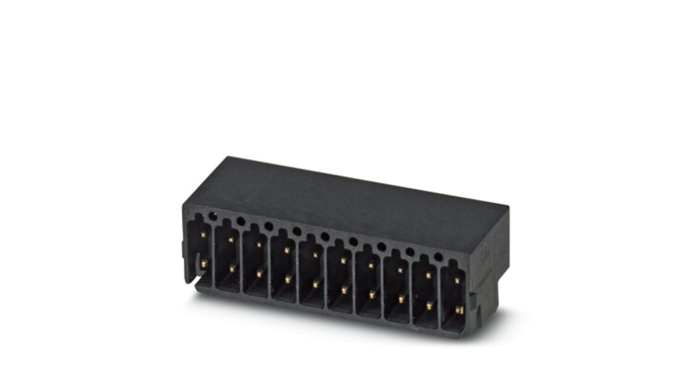 Conector macho para PCB Phoenix Contact serie 5/10-G1-2, 54 P20THR R44, DMC 0 de 20 vías, 2 filas, paso 2.54mm, Montaje