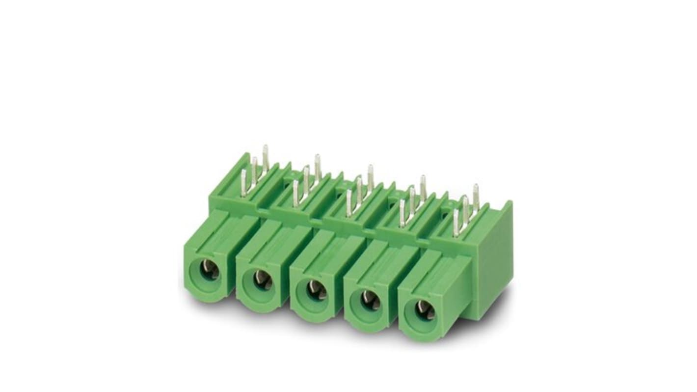 Phoenix Contact 16, IPC 16/ 7-GU-10 Series Straight Solder Mount PCB Header, 7 Contact(s), 10.16mm Pitch, 1 Row(s),