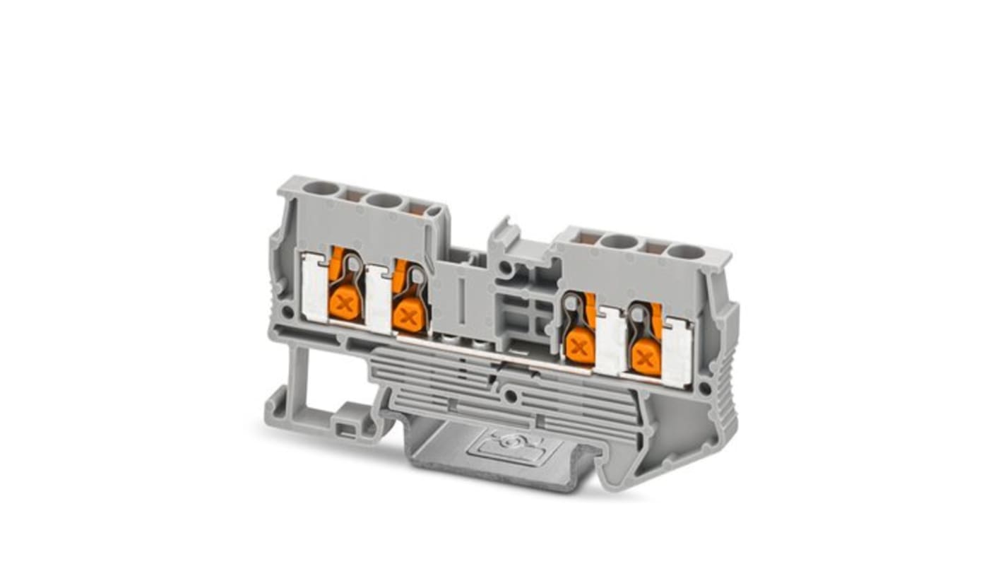 Phoenix Contact 5-QUATTRO, XT 2 Series Grey Feed Through Terminal Block, 2.5mm², 4-Level, Push-X Termination