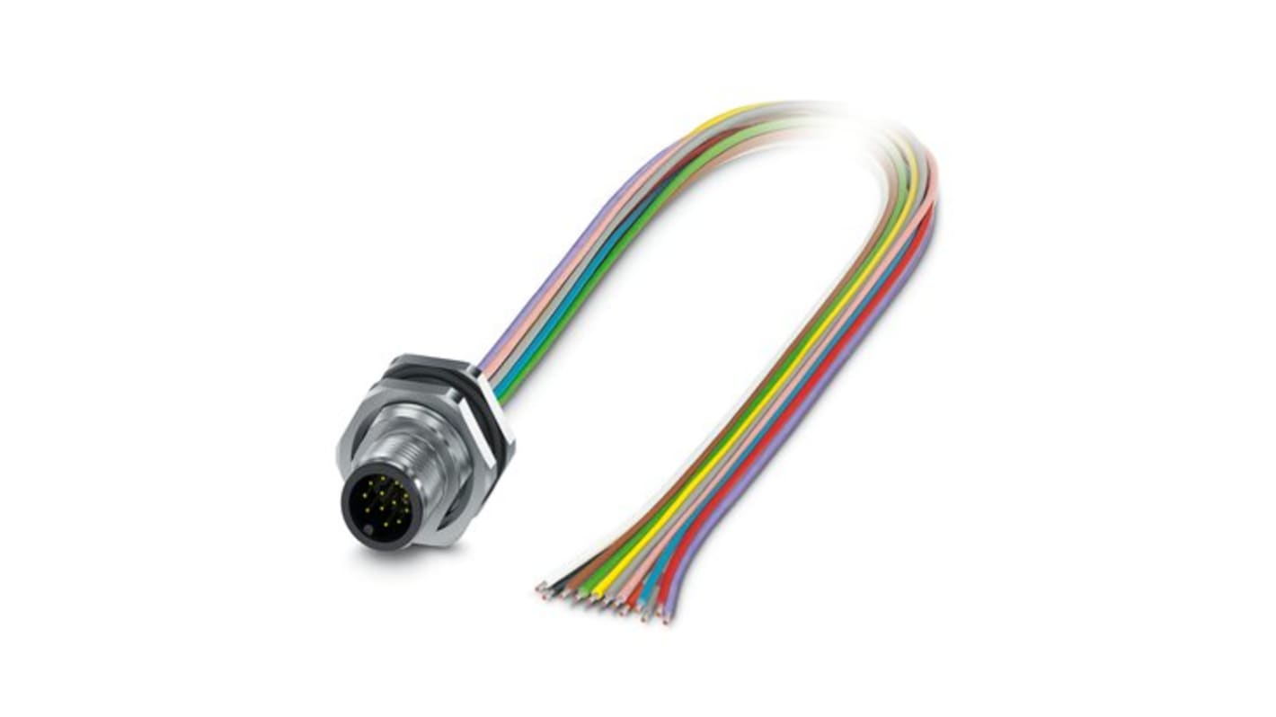 1411595 | Phoenix Contact Connector, 8 Contacts, Rear Mount, M12 ...