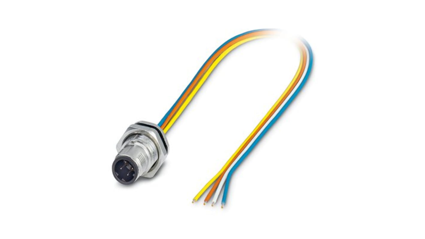 Phoenix Contact Connector, 4 Contacts, Rear Mount, M12 Connector, Plug, Male, IP67, 5, SACC-DSI-M12MSD-4CON-M16/0 Series