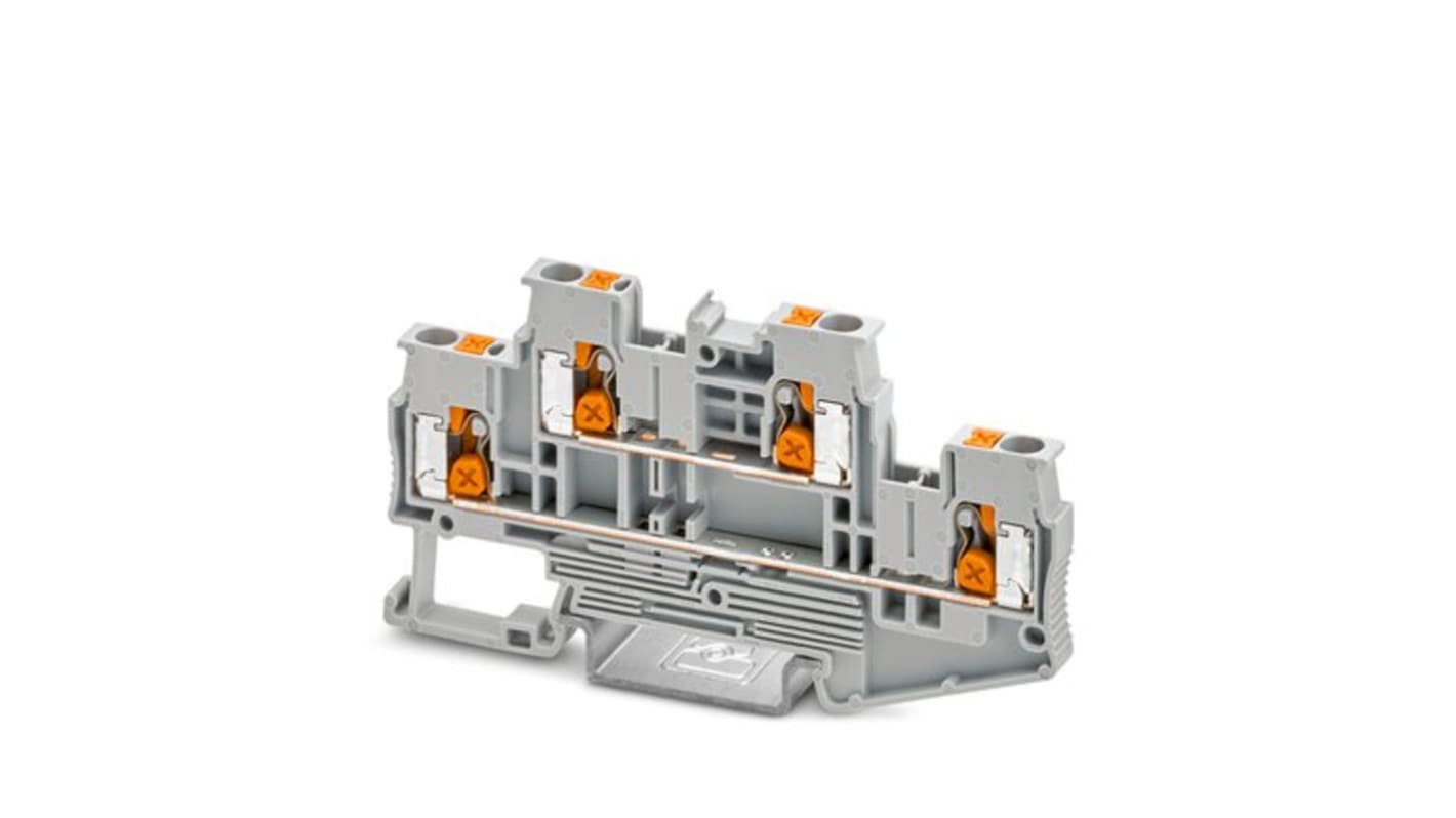 Phoenix Contact 1453789 Double Level Terminal Block Grey, 2.5mm², 2 ...