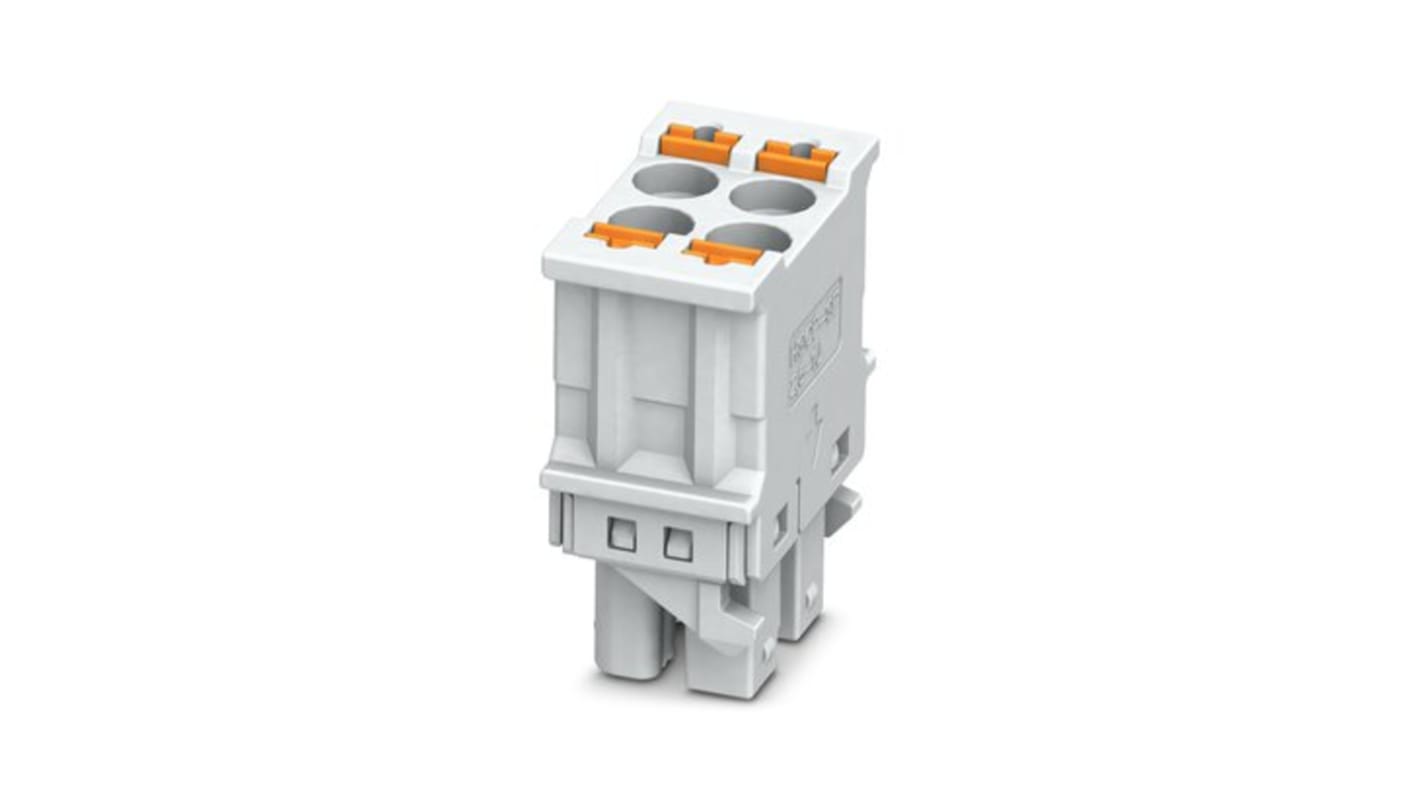 Phoenix Contact 5mm Pitch 4 Way Pluggable Terminal Block, Plug, Push-In, Push In Spring Termination