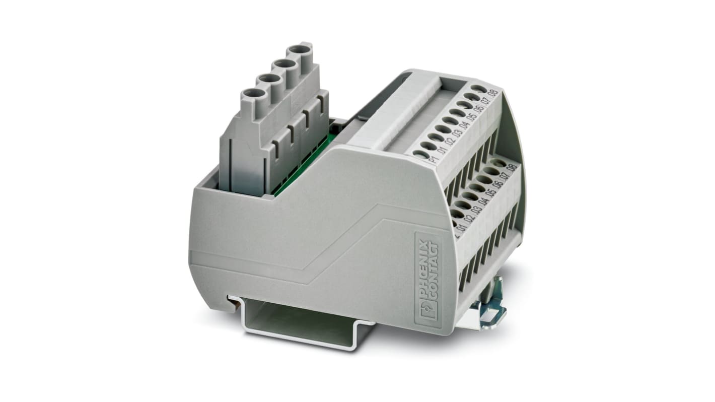 Phoenix Contact Distribution Block, 2 Way, 0.2 → 6mm², 15A, 250 V AC/DC, Grey