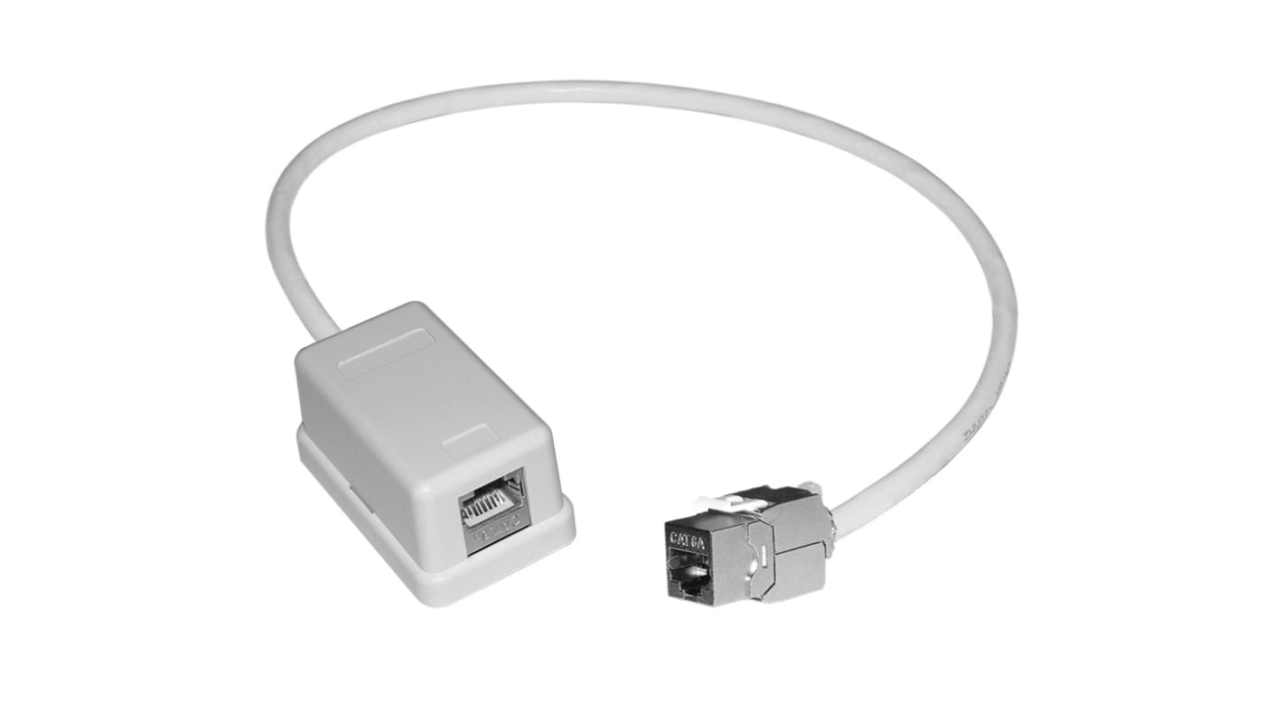 Extensor RJ RS PRO, interfaz RJ45, de Cat6a, de 2 puertos, apantallado, longitud 20 m