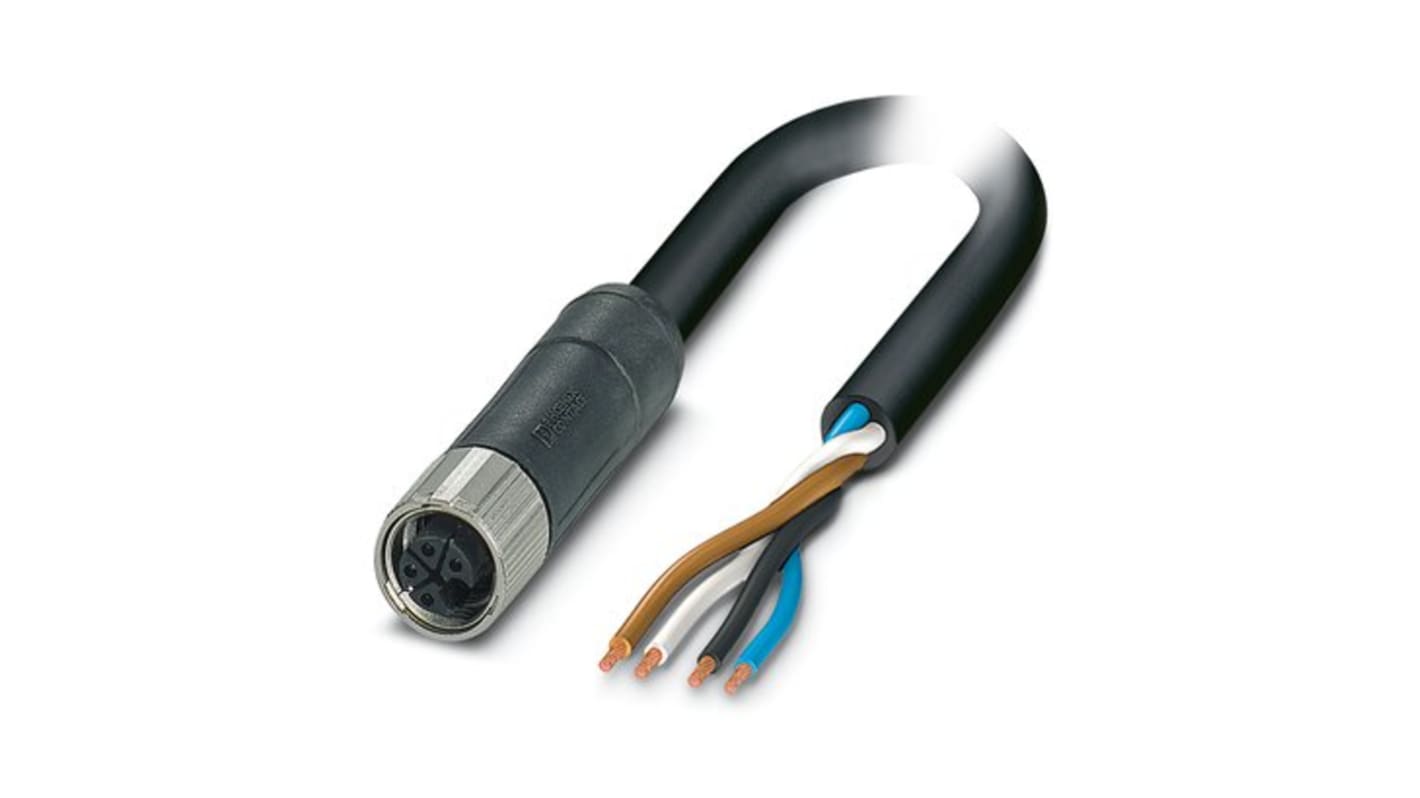 Cable de alimentación armado Potencia Phoenix Contact de 4 núcleos, 1,5 mm², long. 1.5m, 63 V cc / 12 A, funda de PUR,