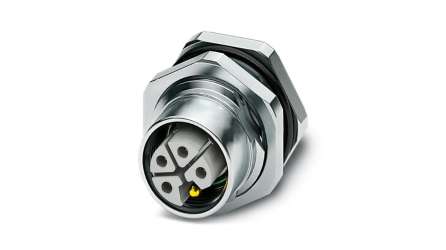 Phoenix Contact Connector, 5 Contacts, Rear Mount, M12 Connector, Socket, Female, IP67, SACC-DSI Series