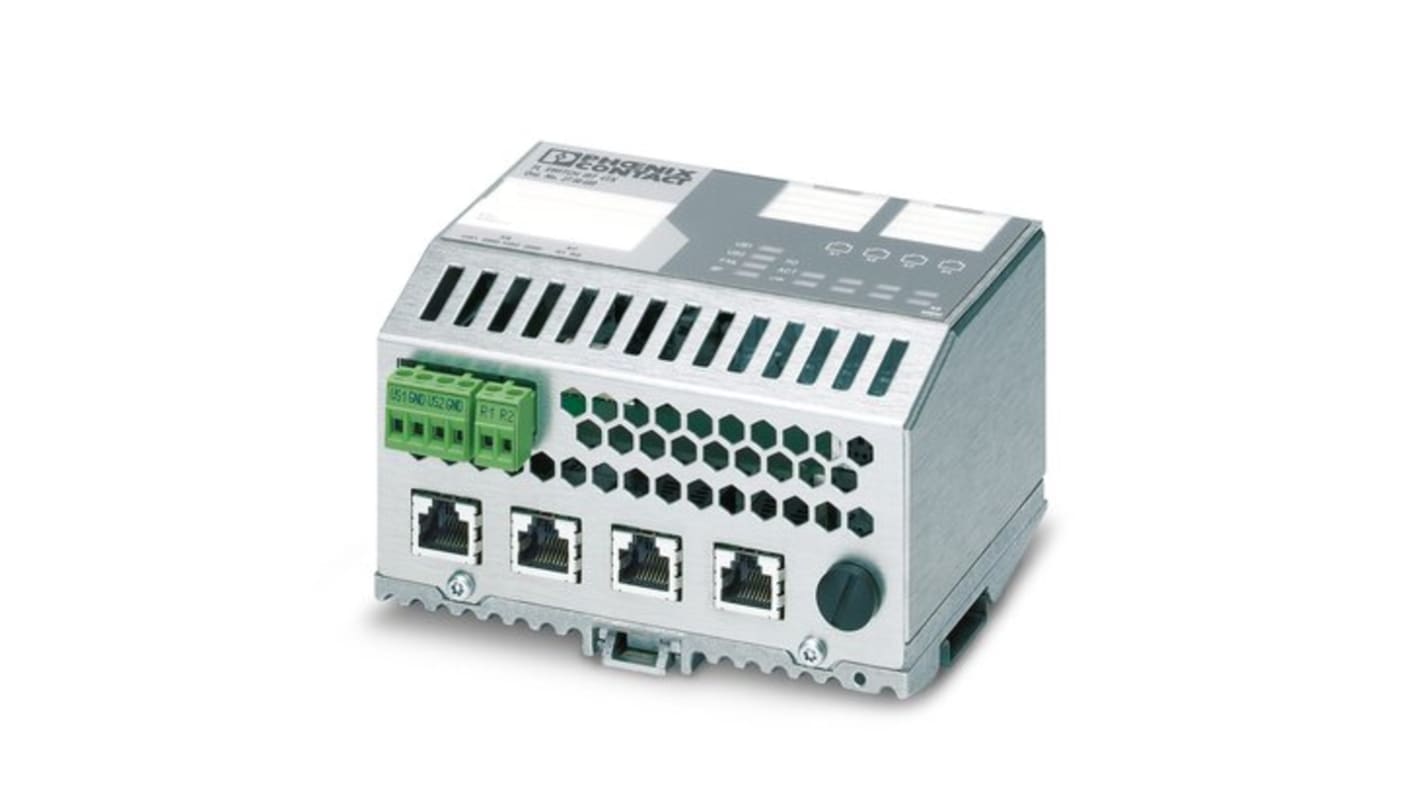 Phoenix Contact FL SWITCH IRT 4TX Series DIN Rail Mount Industrial Ethernet Switch, 4 RJ45 Ports, 10/100Mbit/s