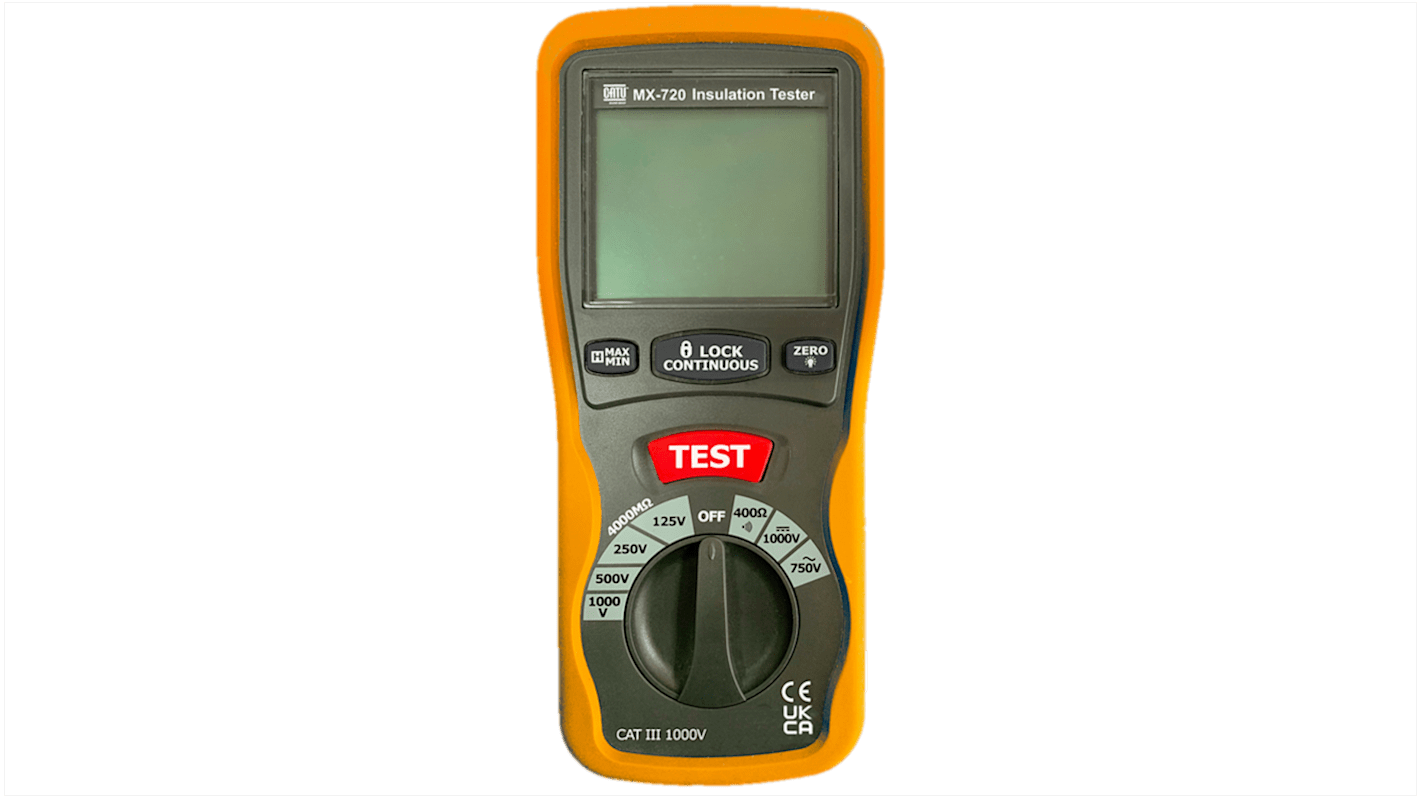 Catu MX-720 Insulation Tester, 1000V dc Max, 2000 Max, Cat III 1000V