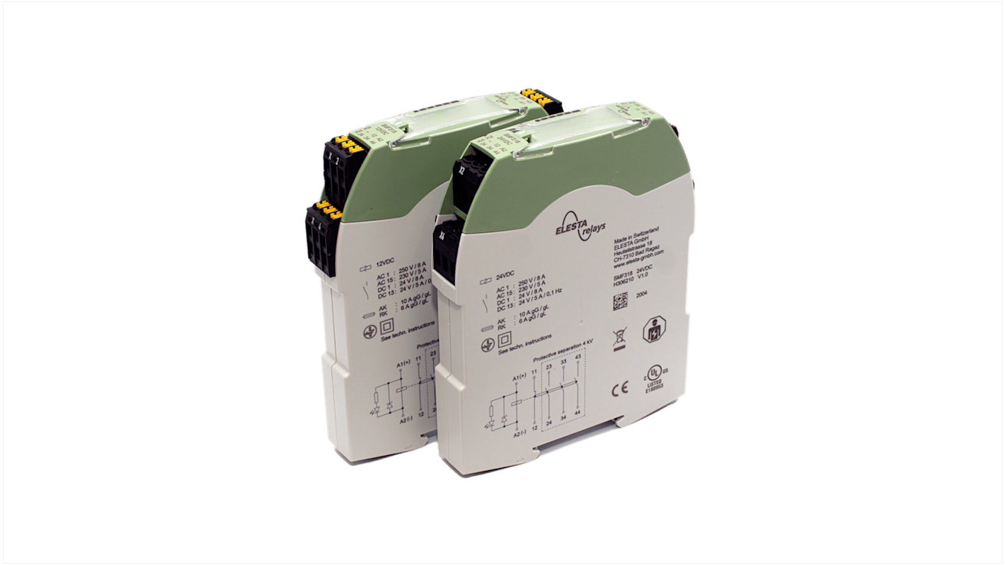 Force guided safety DIN Rail module, 2NO