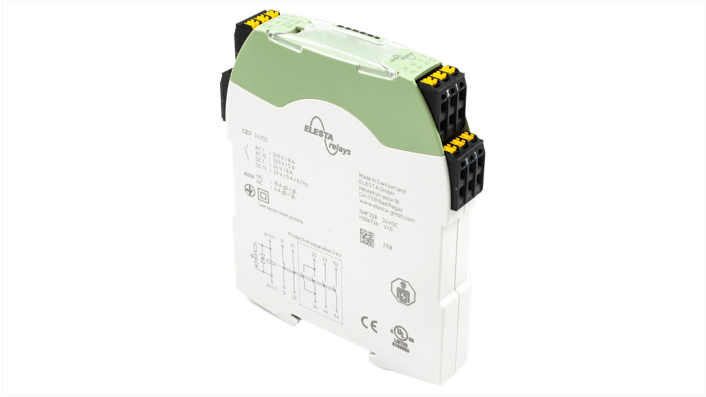 Elesta DIN Rail Force Guided Relay, 12V dc Coil Voltage, 6 Pole, 3NO/2NC