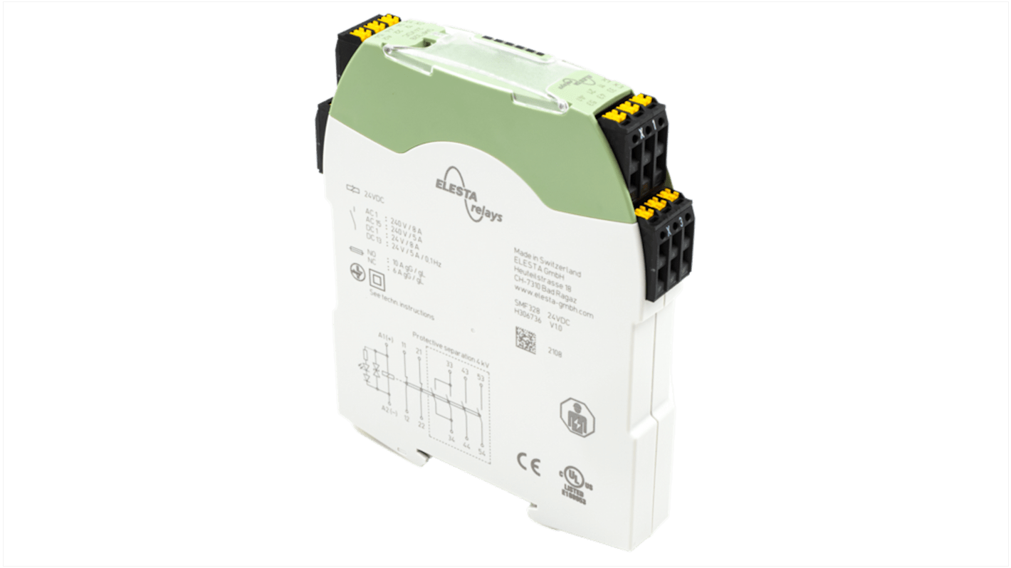 Elesta DIN Rail Force Guided Relay, 24V dc Coil Voltage, 6 Pole, 3NO/2NC