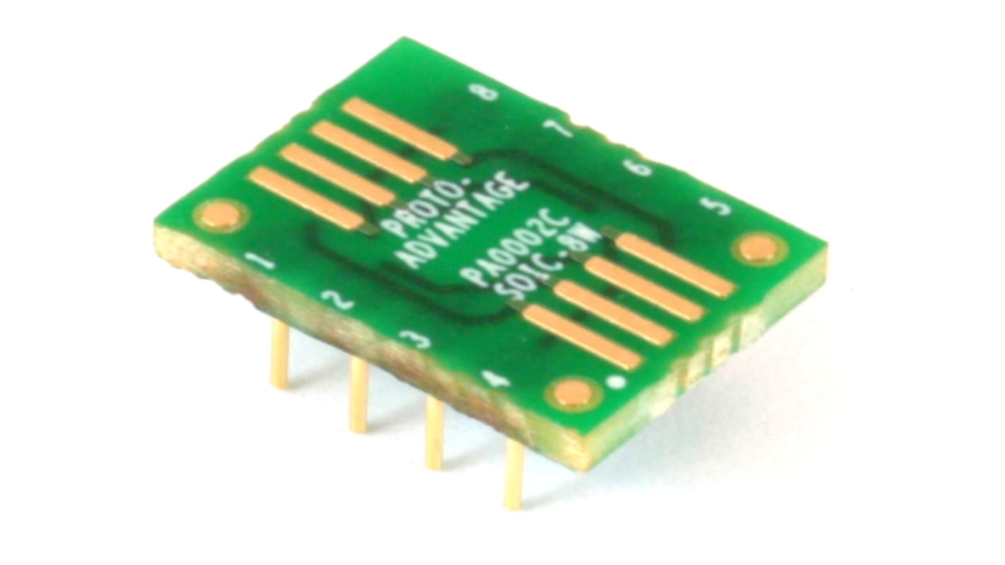 CHIPQUIK Through Hole Mount 1.27mm Pitch IC Socket Adapter, 8 Pin SOIC to 8 Pin Male DIP