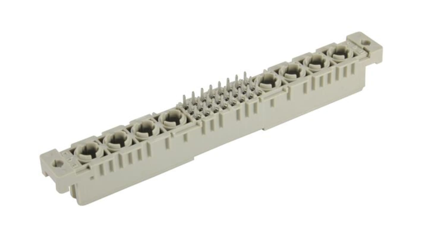 HARTING DIN 41612 Series Straight Through Hole PCB Header, 24 Contact(s), 2.54mm Pitch, 3 Row(s), Shrouded