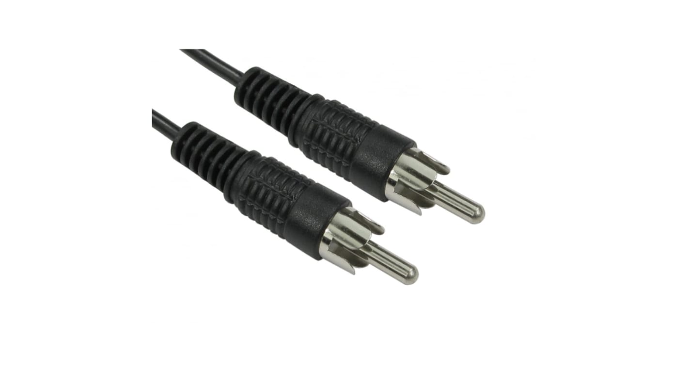 RS PRO Male RCA to Male RCA RCA Cable, Black, 1.2m