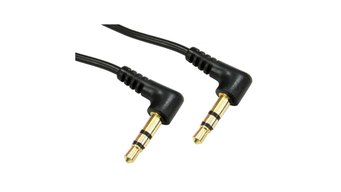 RS PRO Male 3.5mm Stereo Jack to Male 3.5mm Stereo Jack Aux Cable, Black, 1.5m