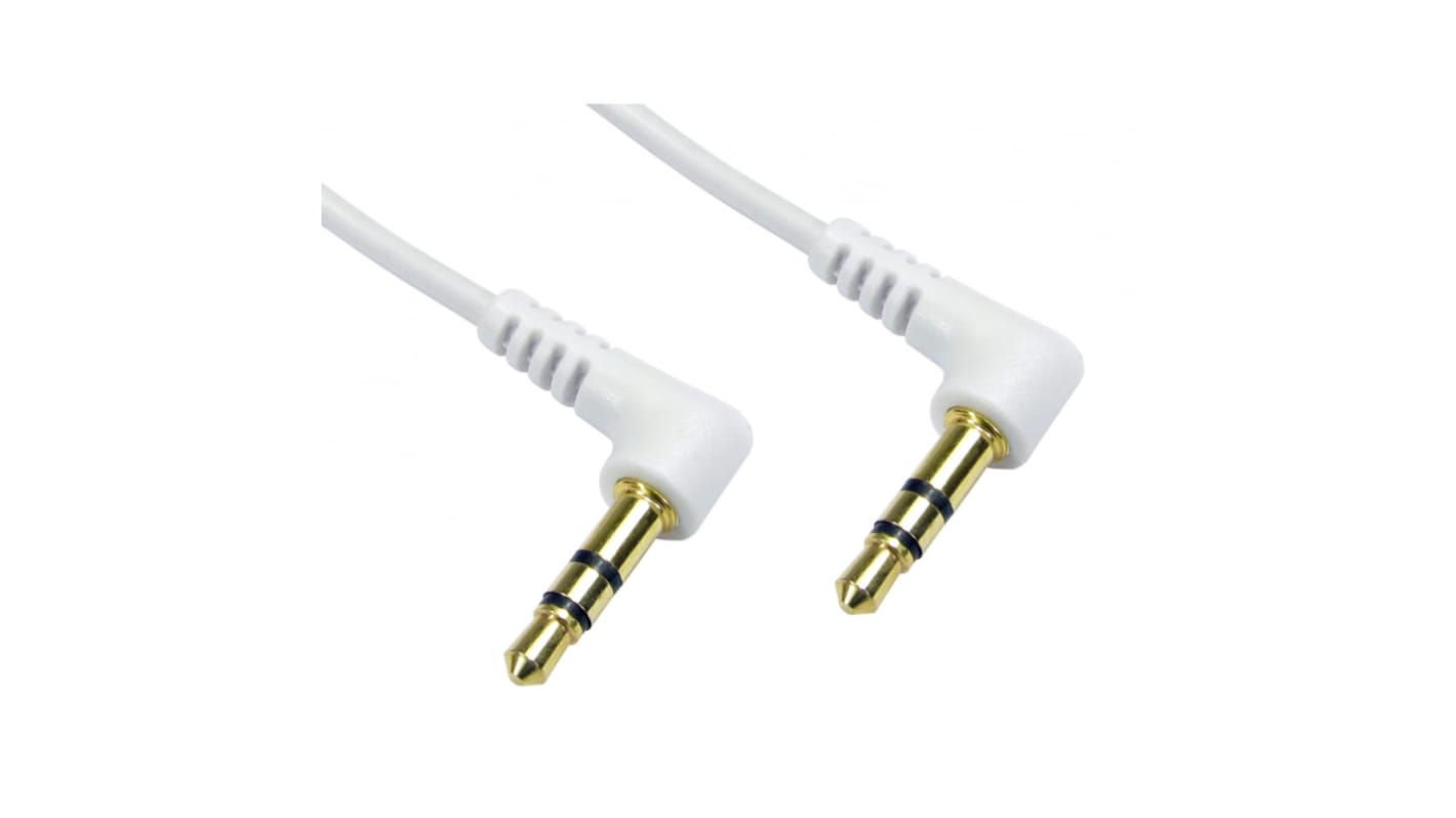 RS PRO Male 3.5mm Stereo Jack to Male 3.5mm Stereo Jack Aux Cable, White, 3m