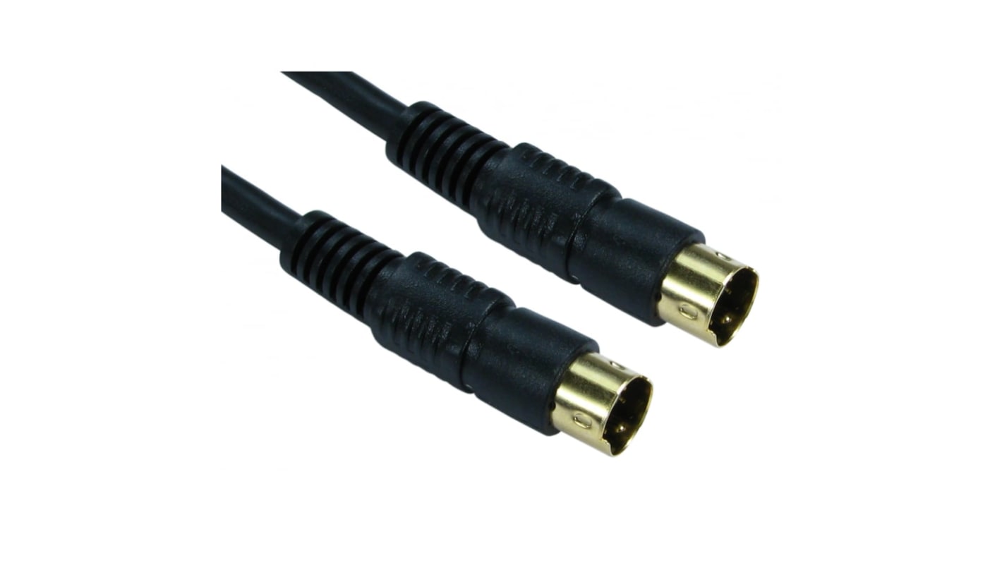 RS PRO Male SVHS to Male SVHS Black DIN Cable 1.5m