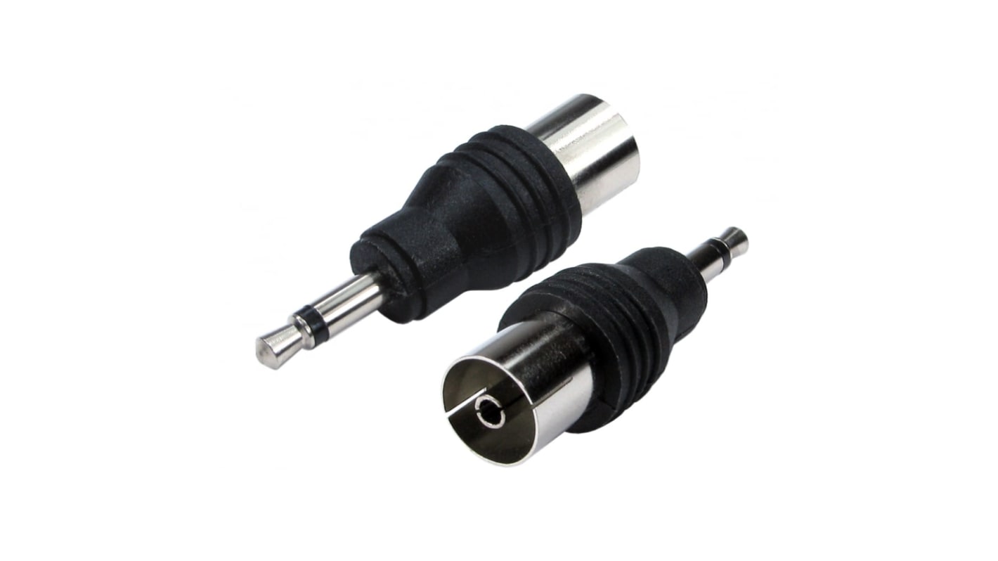 Adaptador de conector A/V RS PRO Recto de 3,5 mm Mono Macho a Coaxial para antena TV Hembra