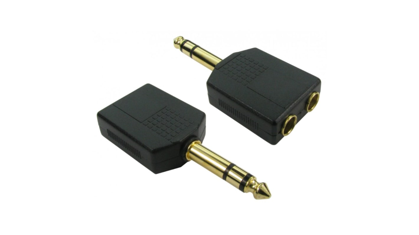 Adaptador de conector A/V RS PRO Recto de 6,35 mm Estéreo Macho a 6,35 mm Estéreo Hembra