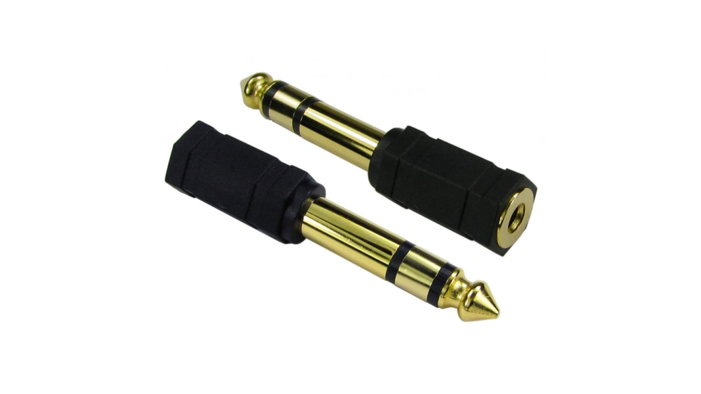 Adaptador de conector A/V RS PRO Recto de 3,5 mm Estéreo Hembra a 6,35 mm Estéreo Macho