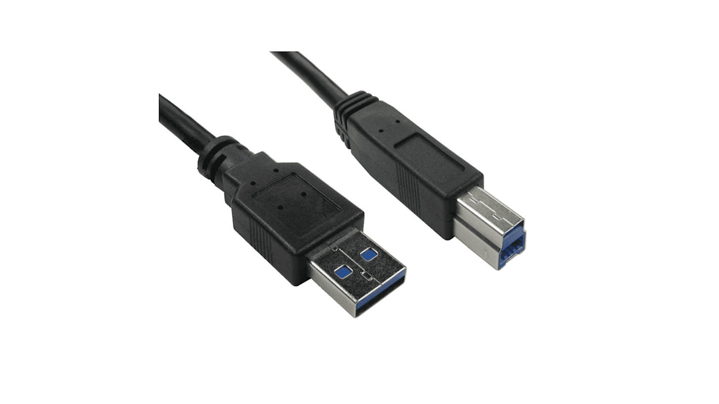 RS PRO USB 3.0 Cable, Male USB A to Male USB B USB Extension Cable, 1m