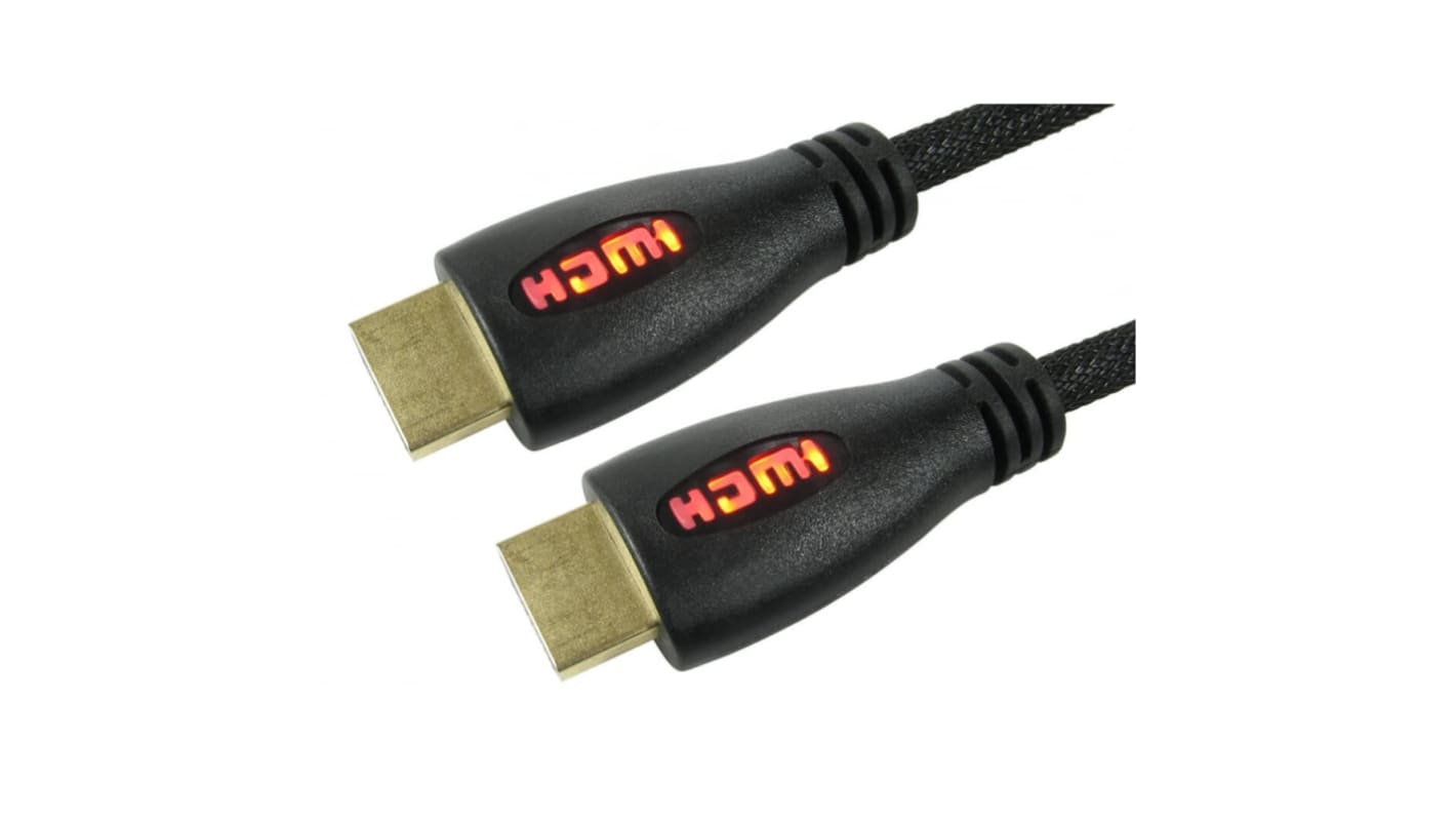 RS PRO 4Kpixels HDMI 2.0 Male HDMI to Male HDMI  Cable, 1m