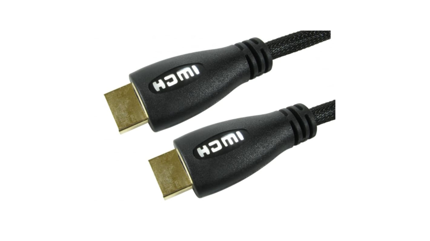 RS PRO 4Kpixels HDMI 2.0 Male HDMI to Male HDMI  Cable, 1m