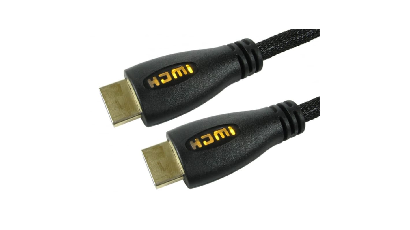 RS PRO 4Kpixels HDMI 2.0 Male HDMI to Male HDMI  Cable, 1m