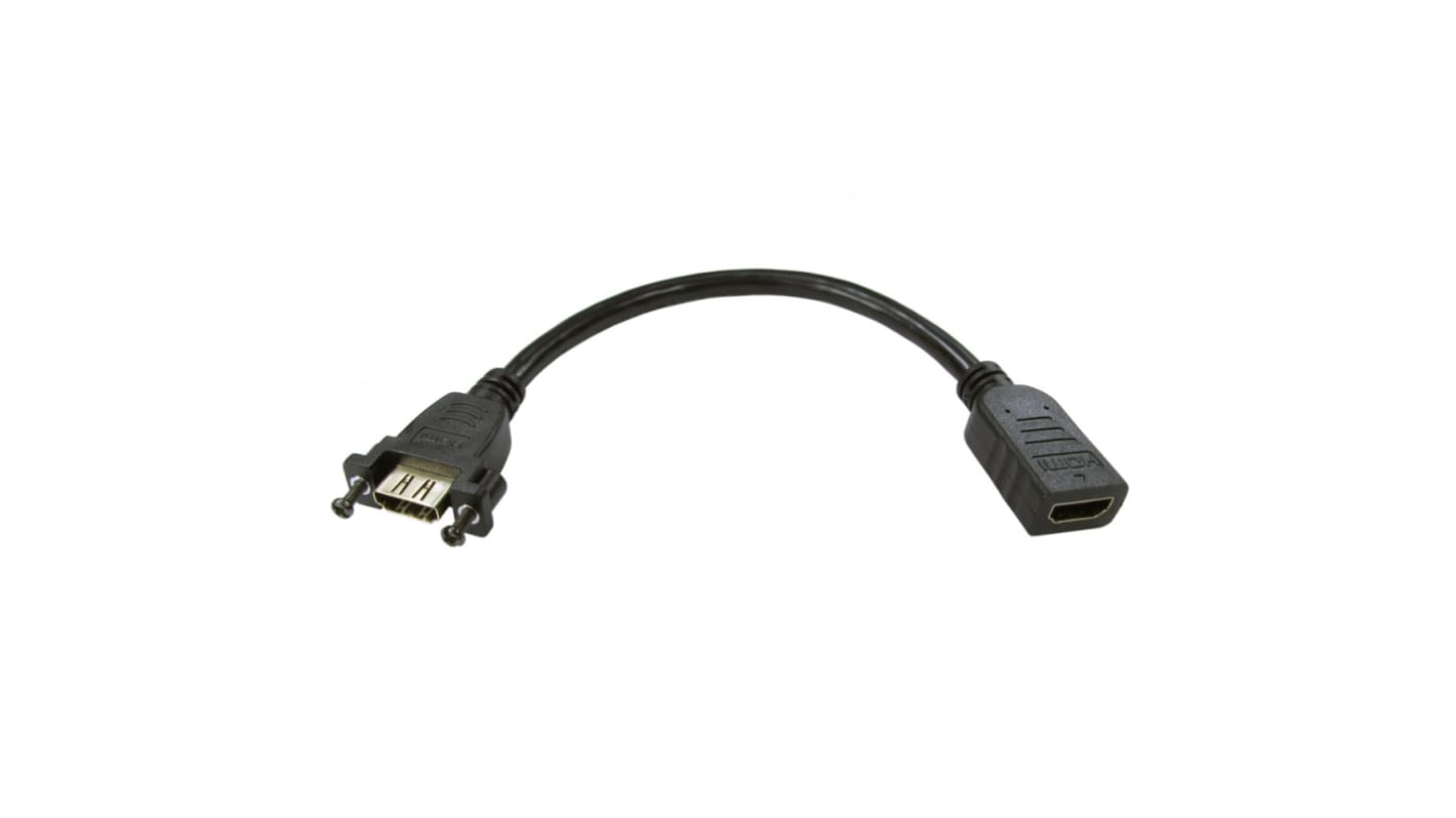 RS PRO 4Kpixels HDMI 2.0 Female HDMI to Female HDMI  Cable, 200mm