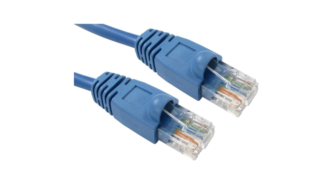 RS PRO Cat5e Straight Male RJ45 to Straight Male RJ45 Ethernet Cable, UTP, Blue PVC Sheath, 2m
