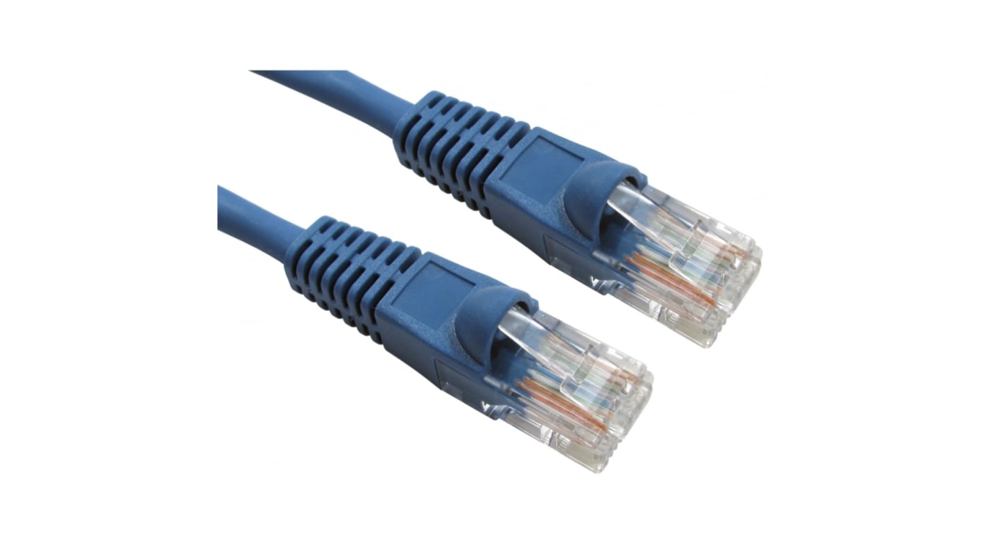 RS PRO Cat5e Straight Male RJ45 to Straight Male RJ45 Ethernet Cable, UTP, Blue LSZH Sheath, 2m