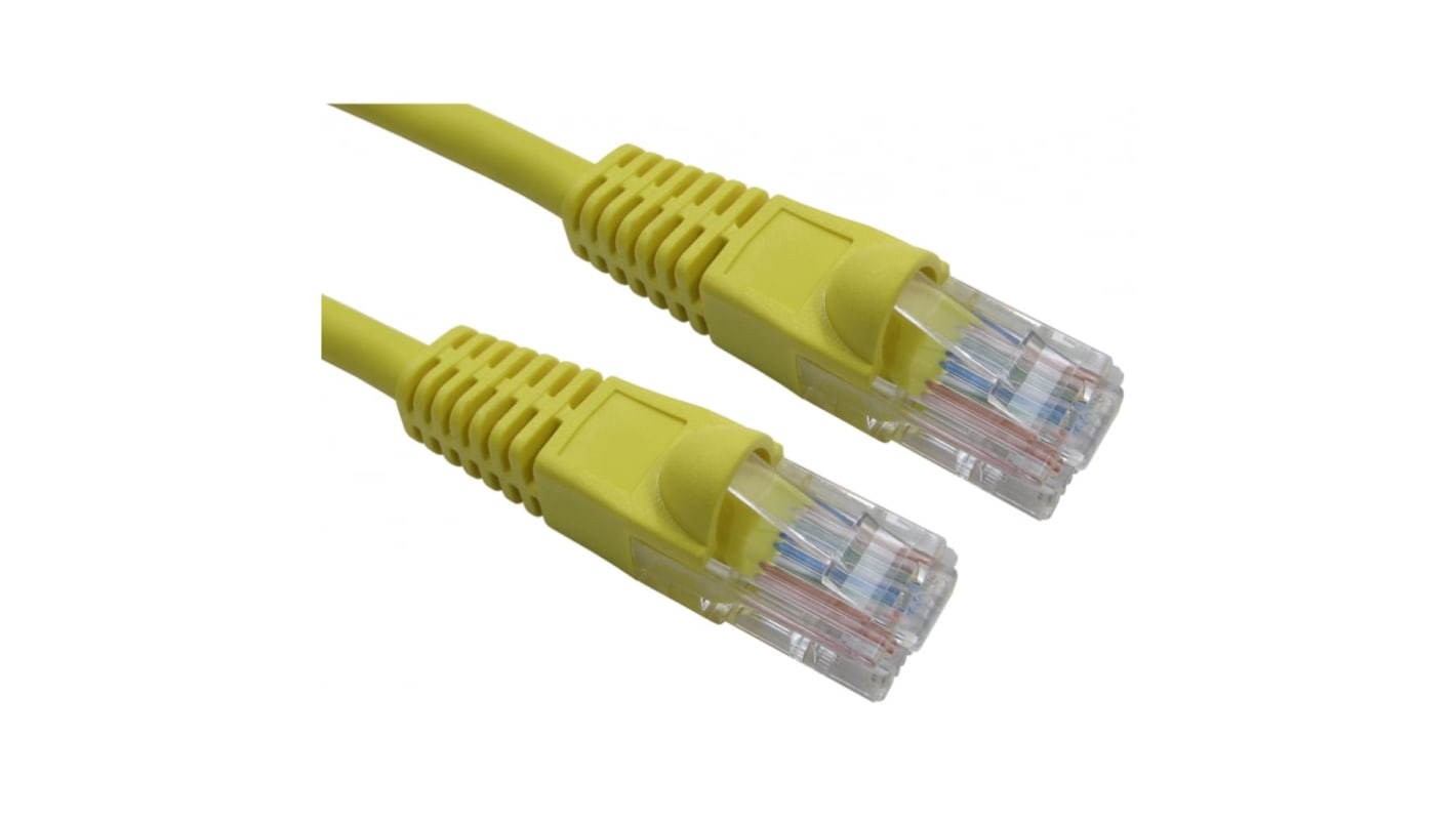 RS PRO Cat5e Straight Male RJ45 to Straight Male RJ45 Ethernet Cable, UTP, Yellow LSZH Sheath, 2m