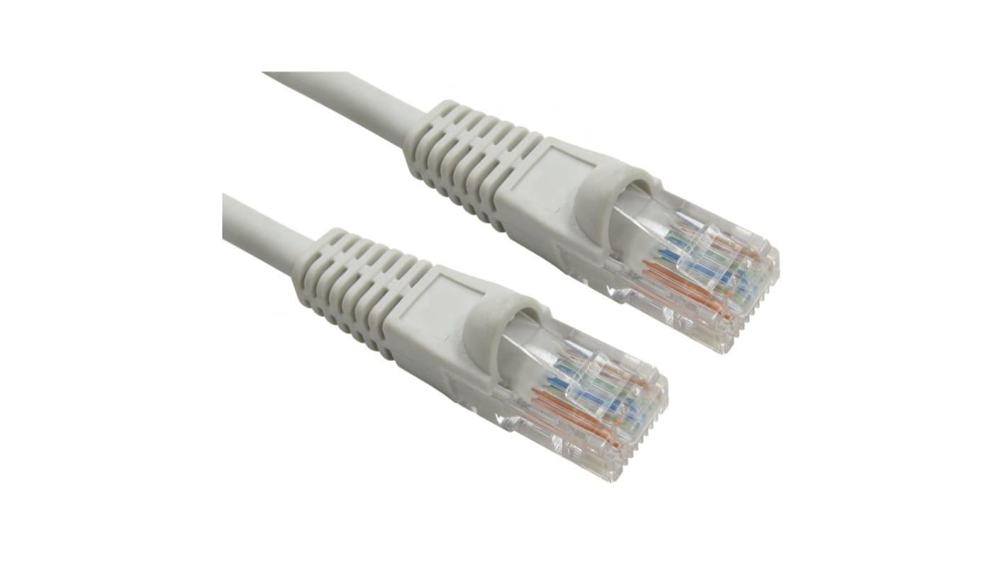 RS PRO Cat5e Straight Male RJ45 to Straight Male RJ45 Ethernet Cable, UTP, Grey LSZH Sheath, 15m