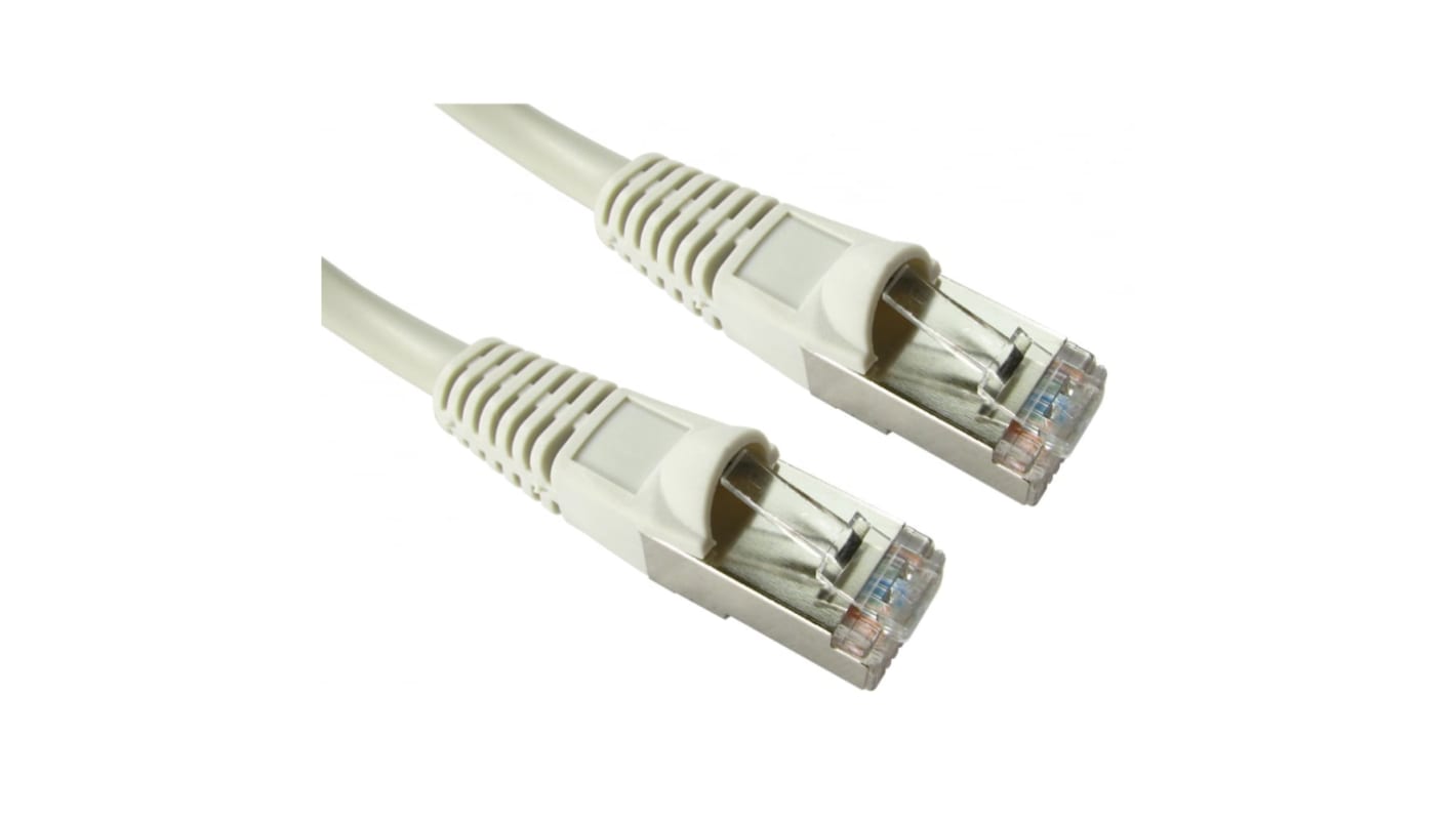 RS PRO Cat5e Straight Male RJ45 to Straight Male RJ45 Ethernet Cable, FTP, Grey PVC Sheath, 3m