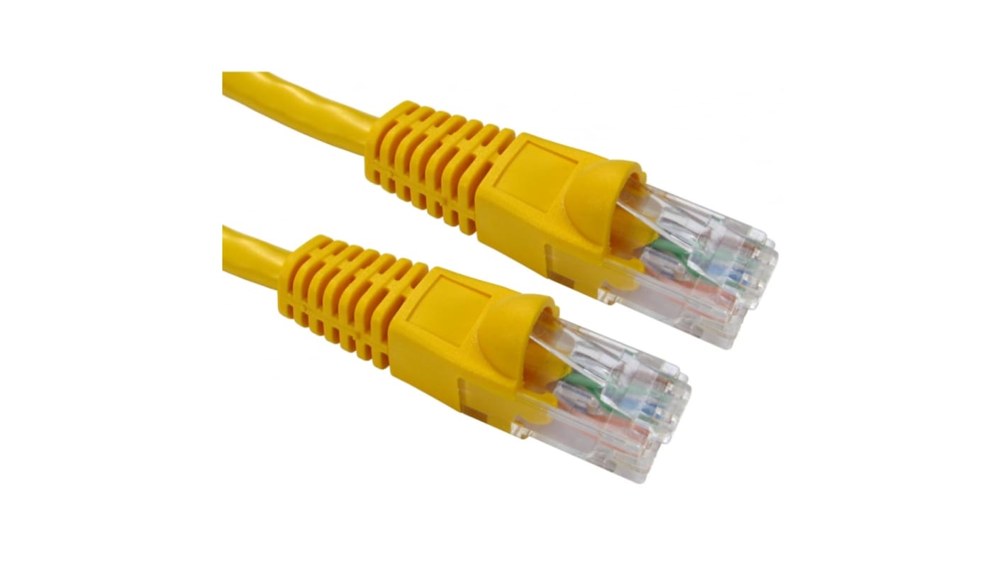 RS PRO Cat6 Straight Male RJ45 to Straight Male RJ45 Ethernet Cable, UTP, Yellow PVC Sheath, 500mm