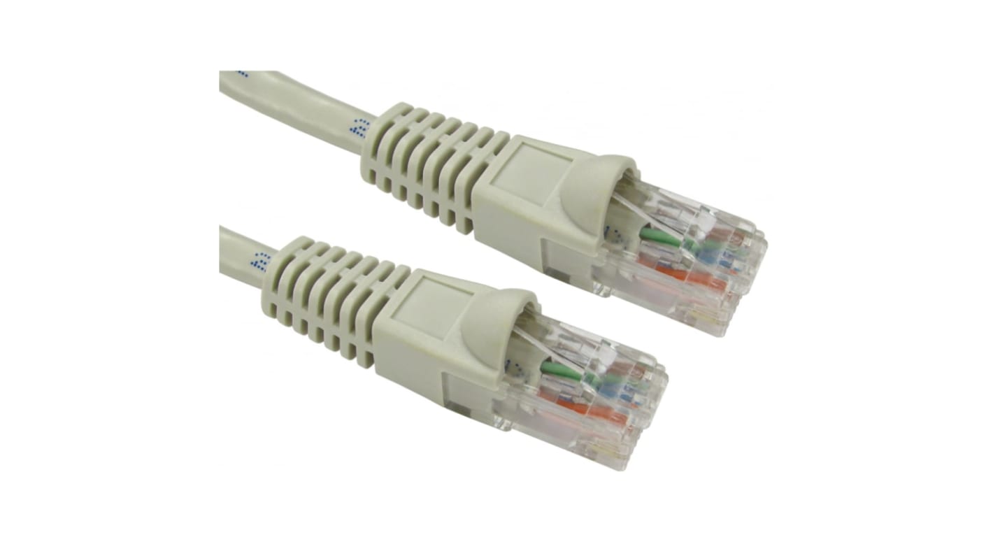 RS PRO Cat6 Straight Male RJ45 to Straight Male RJ45 Ethernet Cable, UTP, Grey PVC Sheath, 1m