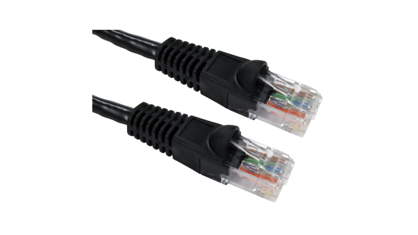 RS PRO Cat6 Straight Male RJ45 to Straight Male RJ45 Ethernet Cable, UTP, Black PVC Sheath, 1.5m