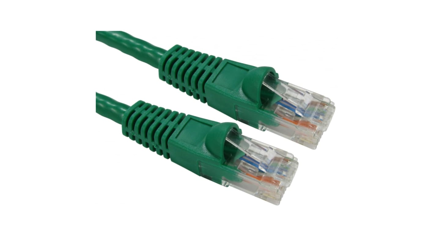 RS PRO Cat6 Straight Male RJ45 to Straight Male RJ45 Ethernet Cable, UTP, Green PVC Sheath, 2m