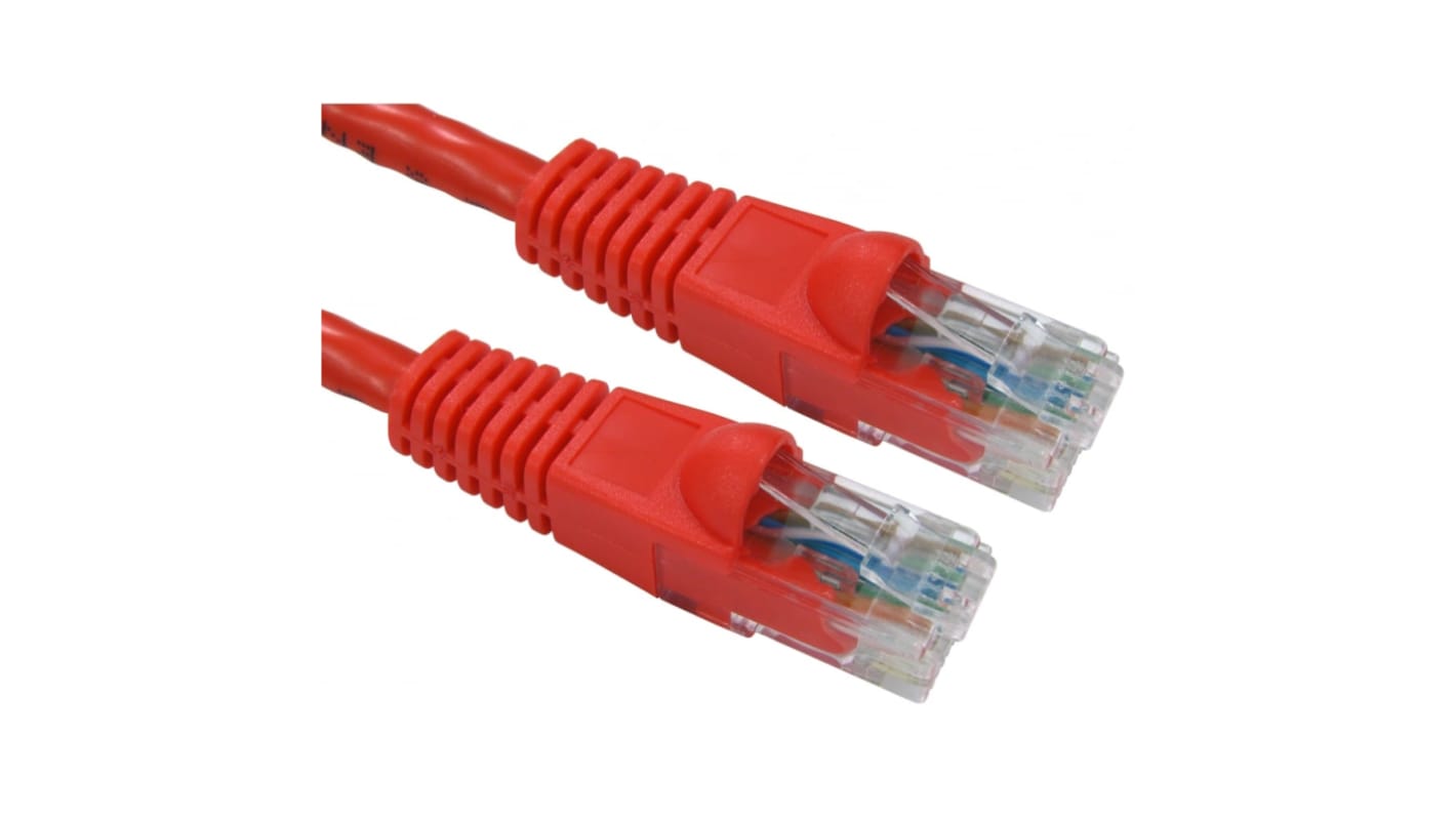 RS PRO Cat6 Straight Male RJ45 to Straight Male RJ45 Ethernet Cable, UTP, Red PVC Sheath, 5m