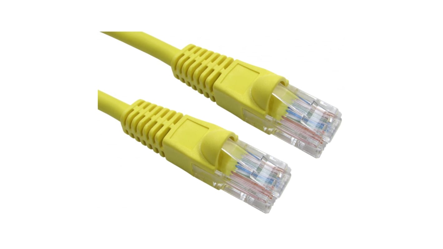 RS PRO Cat6 Straight Male RJ45 to Straight Male RJ45 Ethernet Cable, UTP, Yellow LSZH Sheath, 500mm