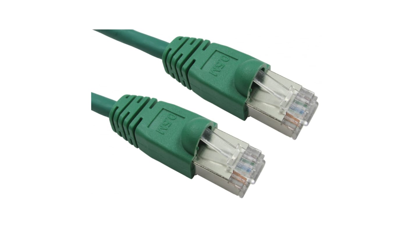 RS PRO Cat6 Straight Male RJ45 to Straight Male RJ45 Ethernet Cable, FTP, Green LSZH Sheath, 500mm