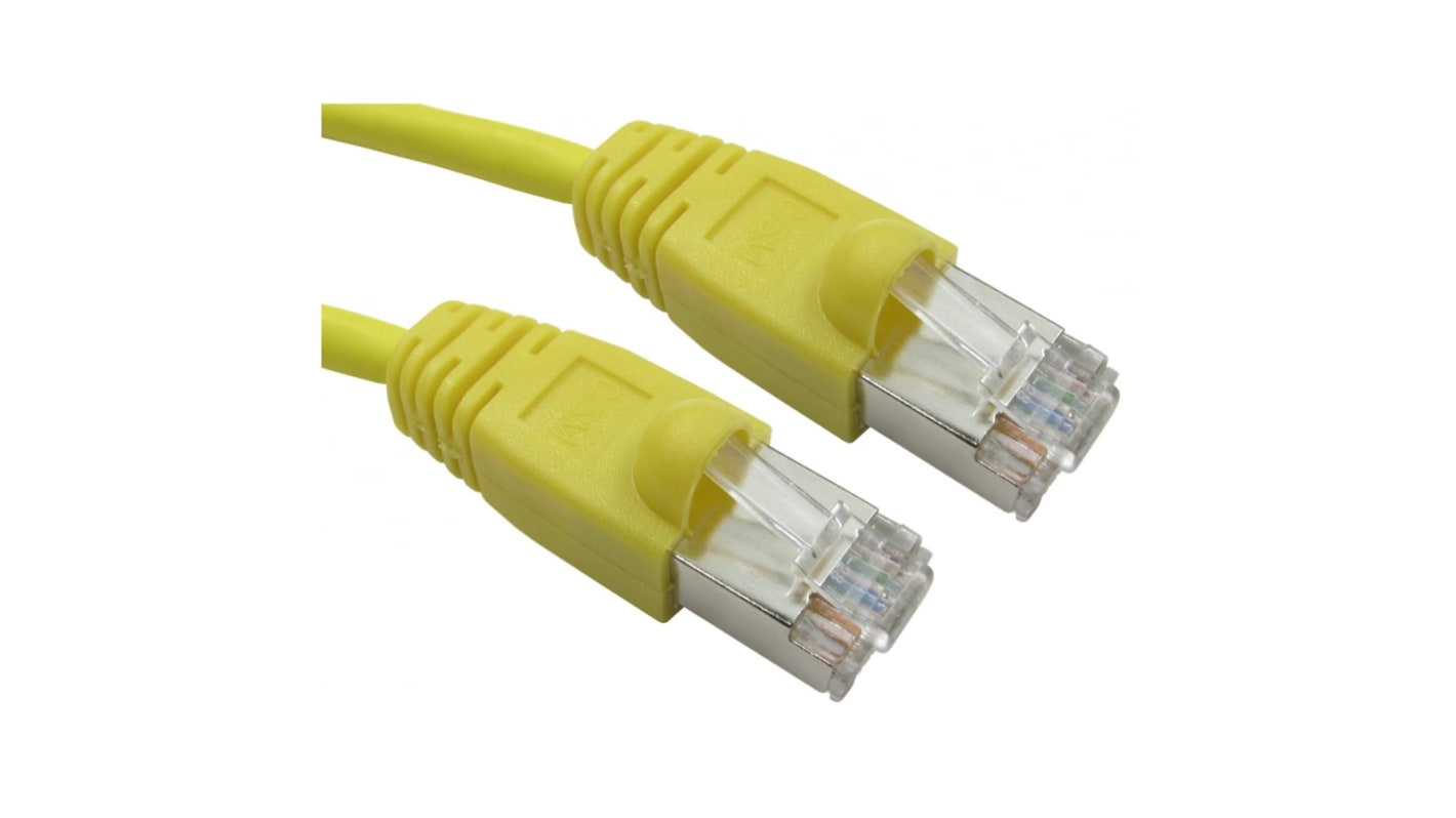 RS PRO Cat6 Straight Male RJ45 to Straight Male RJ45 Ethernet Cable, FTP, Yellow LSZH Sheath, 1m