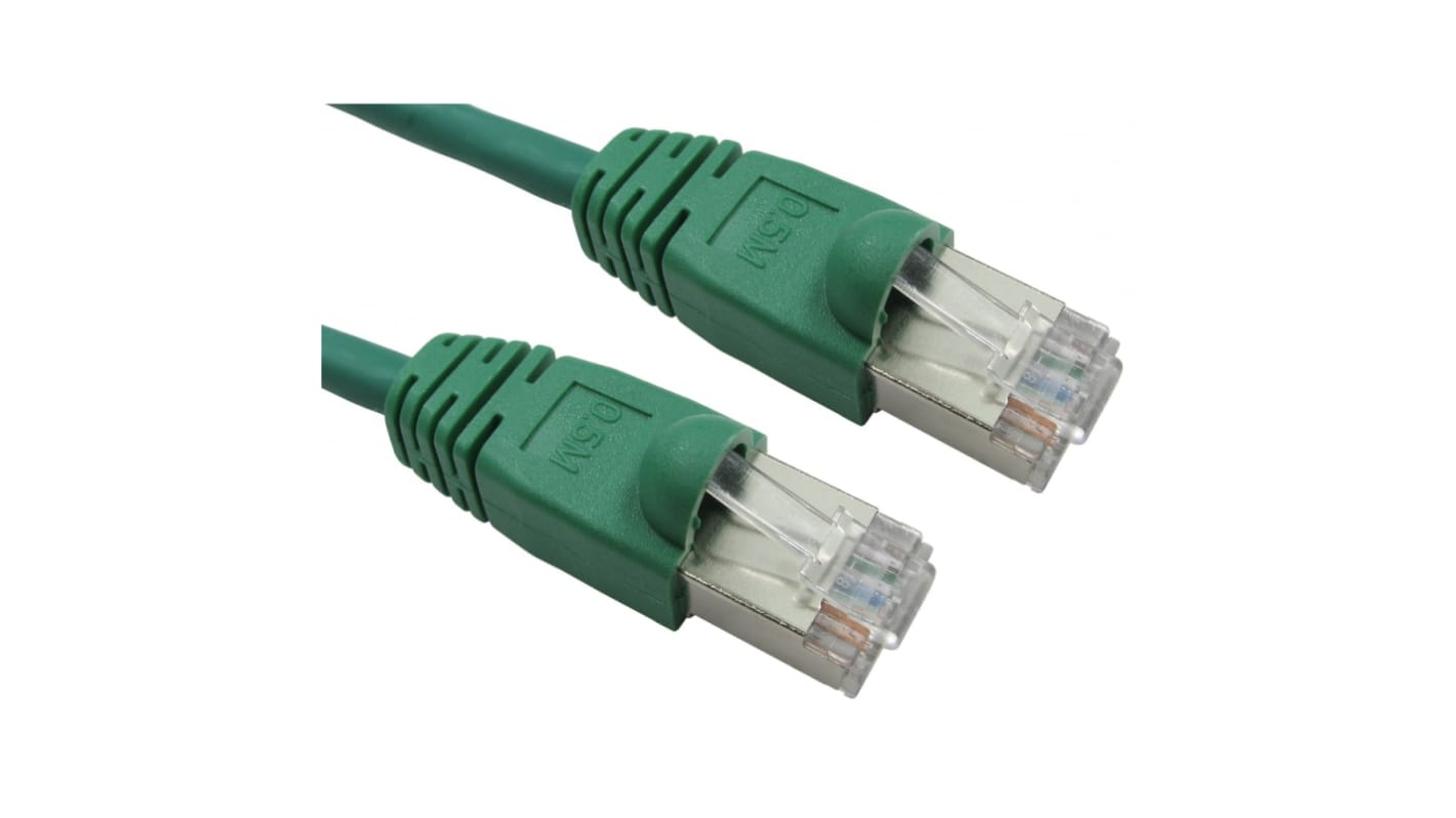 RS PRO Cat6 Straight Male RJ45 to Straight Male RJ45 Ethernet Cable, FTP, Green LSZH Sheath, 2m