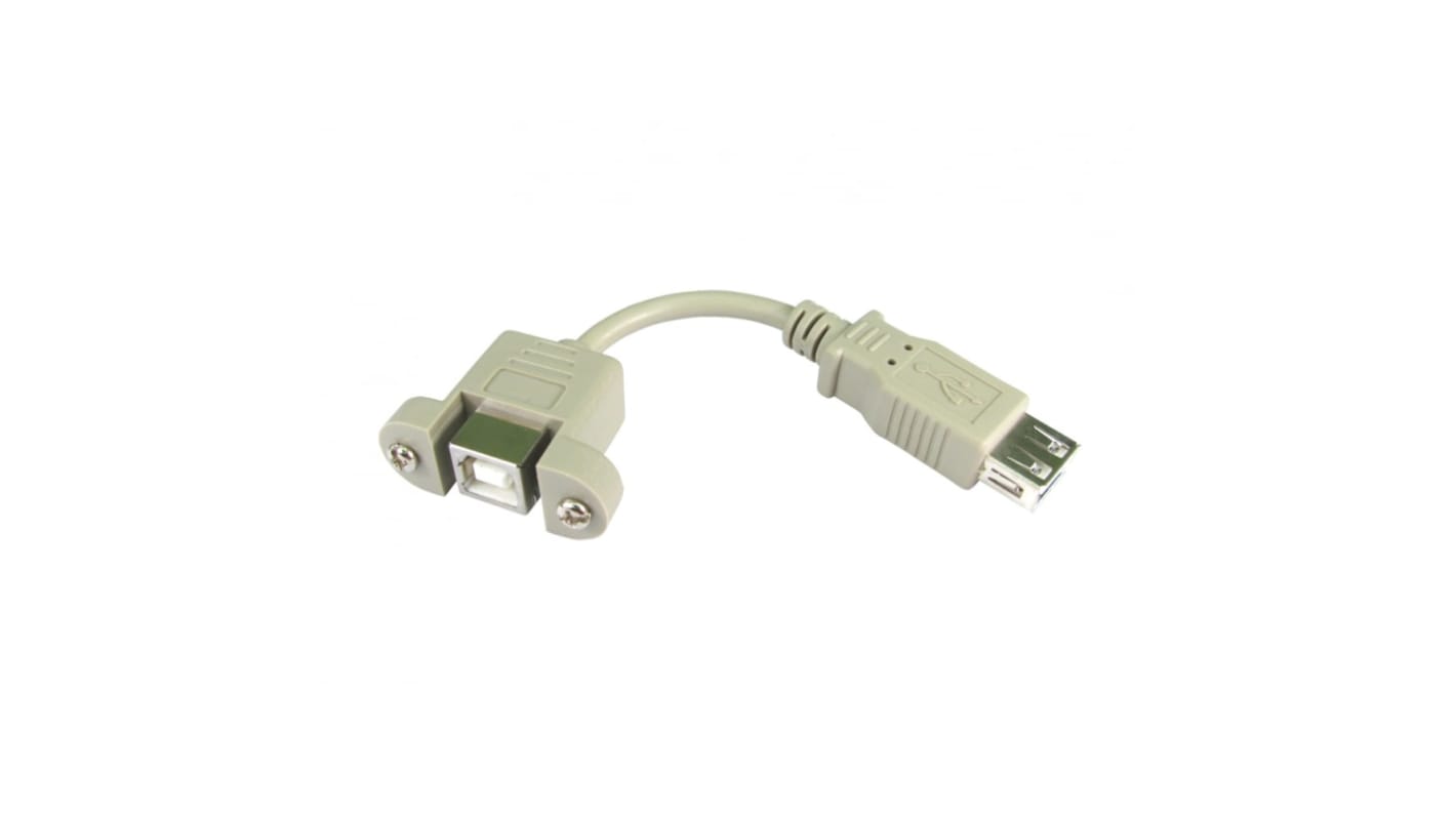 RS PRO USB 2.0 Cable, Male USB A to Female USB B USB Extension Cable, 120mm