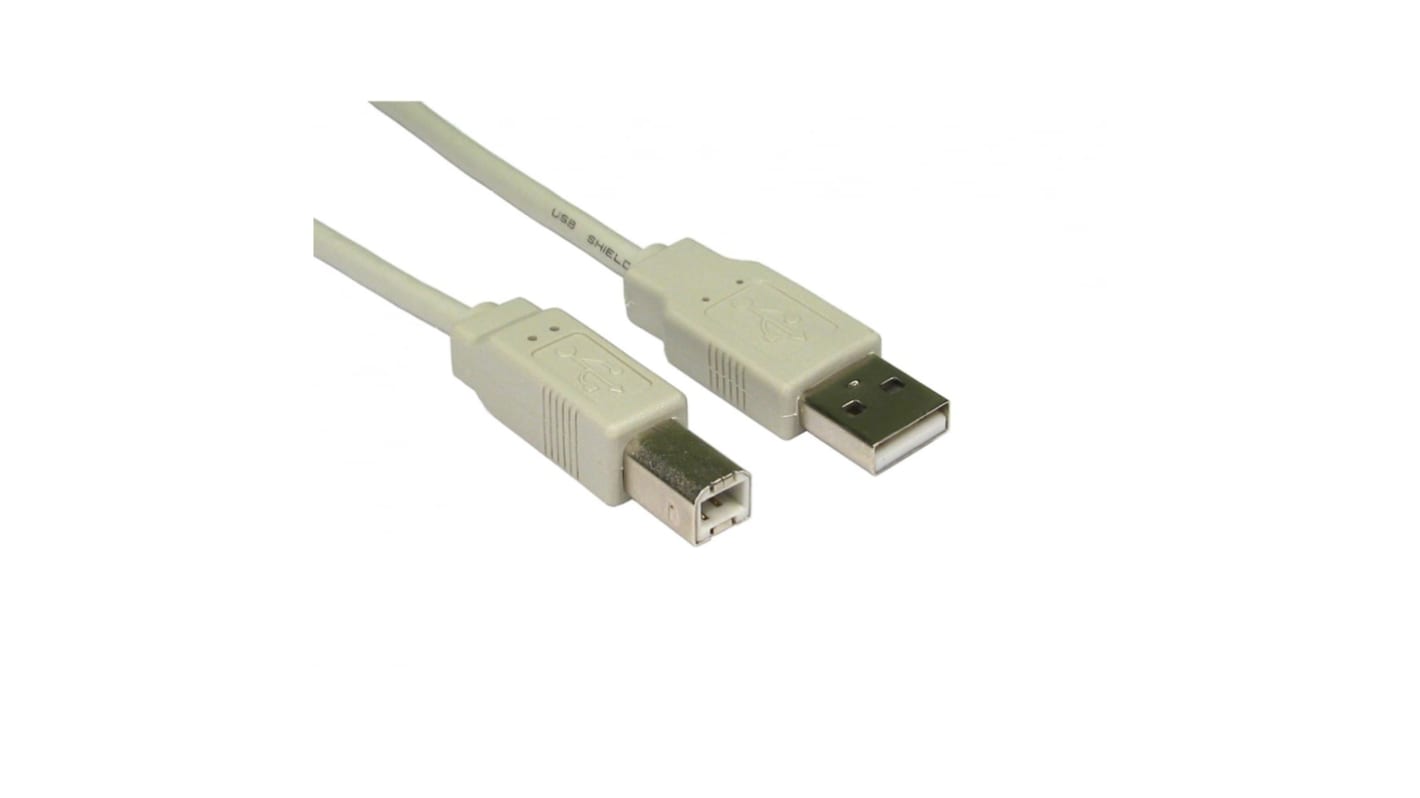 Cable USB 2.0 RS PRO, con A. USB A Macho, con B. USB B Macho, long. 5m